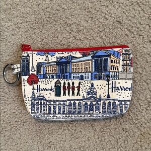 Harrods Blue and Red Cityscape Coin Pouch